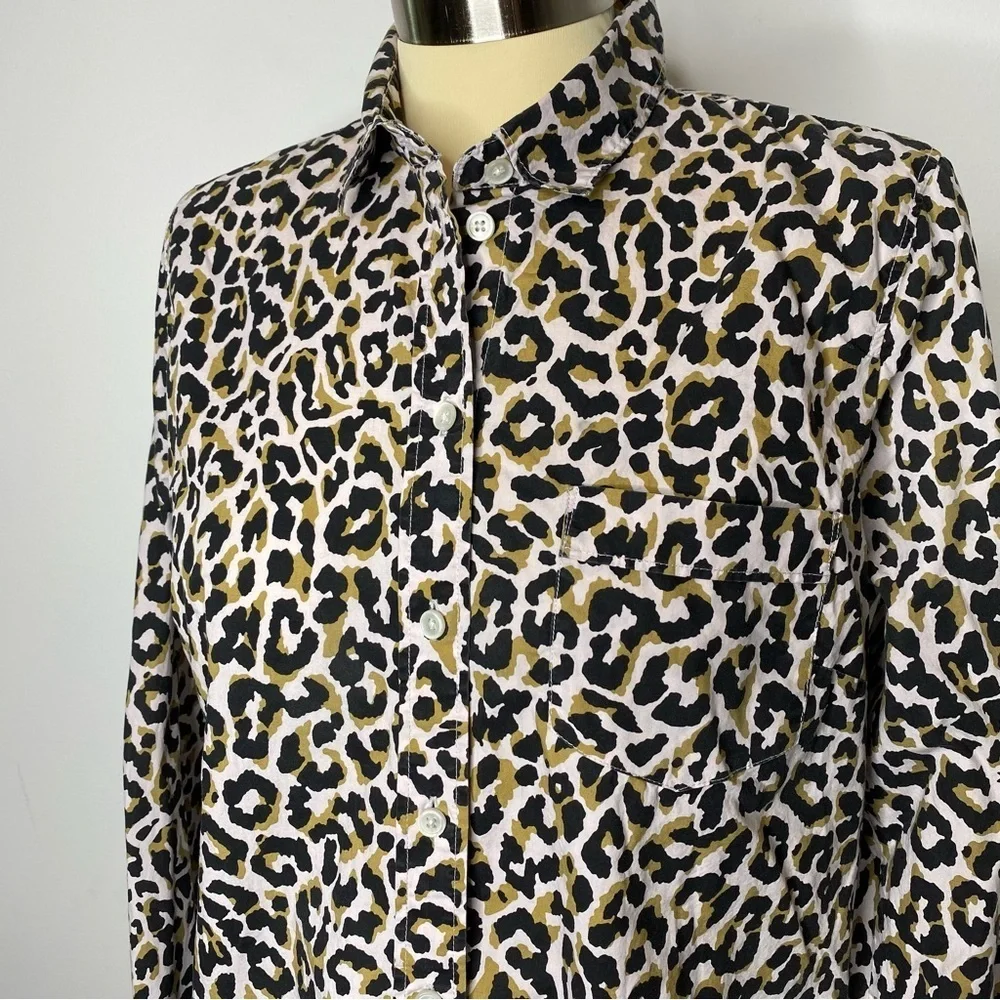 J. Crew Leopard Print Button-Up Shirt